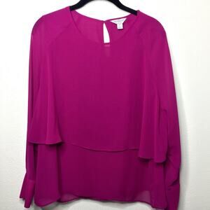 Belle & Sky Layered Long Sleeve Blouse Size Medium